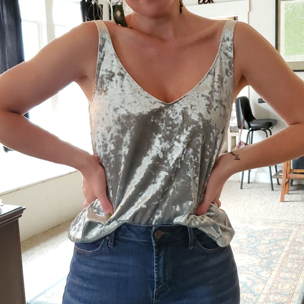 Crushed velvet tank